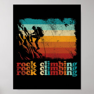 Retro Vintage Rotsklimmen Klimmer Rotsklimmen Poster