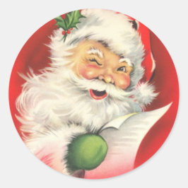 Retro Vintage Santa Claus Ronde Sticker