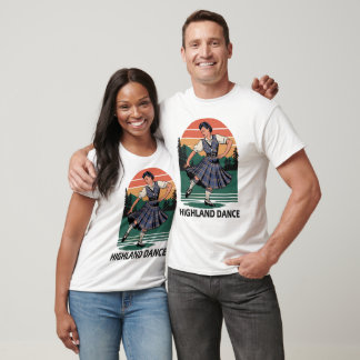 Retro vintage Schotse hoogland dans ontwerp cadeau T-shirt