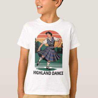 Retro vintage Schotse hoogland dans ontwerp cadeau T-shirt