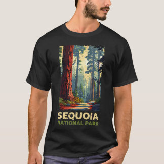 Retro Vintage Sequoia National Park Voor Wandelen T-shirt