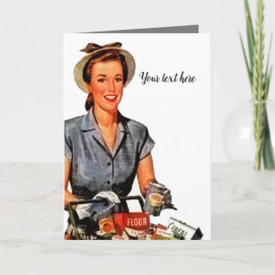 rétro vintage shopping lady ajouter un sentiment