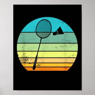 Retro Vintage Shuttle Racket Badminton Speler  Poster
