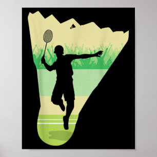 Retro Vintage Shuttle Speler Badminton Poster