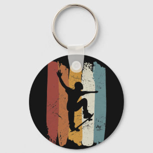Retro vintage skateboard sleutelhanger