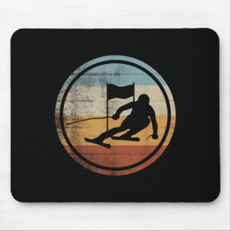 Retro Vintage Ski Skier Design Skiing Slalom  Muismat