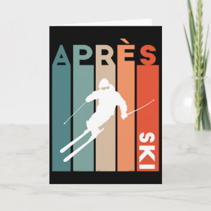 Retro Vintage Skisport Skiër Retro Vintage Apres Kaart