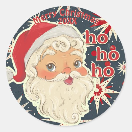 Retro Vintage Style Santa Envelope Seal Sticker (Devant)
