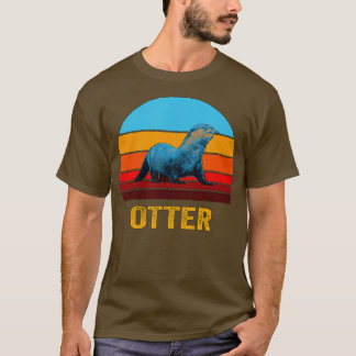 Retro Vintage Style Sunset Otter T-shirt