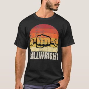 Retro Vintage Sunset Millwright Beroep Mannen Vrou T-shirt