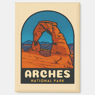 Retro Vintage Travel Arches Nationaal Park Utah Magneet