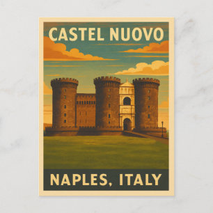 Retro Vintage Travel Castel Nuovo Napels Italië Briefkaart