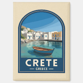 Retro Vintage Travel Crete Greece Seaside Magneet