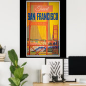 Retro Vintage Travel Design Poster (Thuiskantoor)