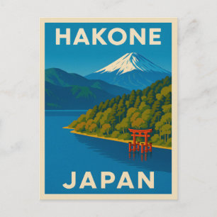 Retro Vintage Travel Hakone Japan Schilderachtig l Briefkaart