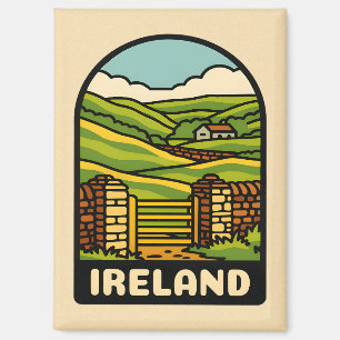 Retro Vintage Travel Ireland Platteland Schilderac Magneet