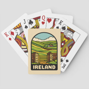 Retro Vintage Travel Ireland Platteland Schilderac Pokerkaarten