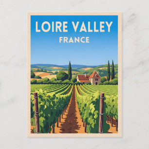 Retro Vintage Travel Loire Valley Frankrijk Wijnga Briefkaart