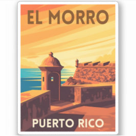 Retro Vintage Travel Puerto Rico San Juan Sunset Sticker
