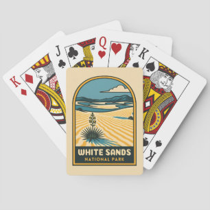 Retro Vintage Travel White Sands Nationaal Park Pokerkaarten