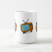 Retro Vintage TV Doodle Esthetiek Koffiemok (Center)