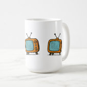 Retro Vintage TV Doodle Esthetiek Koffiemok (Voorkant rechts)