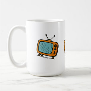 Retro Vintage TV Doodle Esthetiek Koffiemok