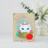 Retro Vintage Valentine cat Carte postale (Debout devant)