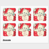 Retro Vintage Valentine cat Vacances sticker (Feuille)