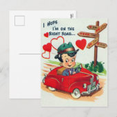 Retro Vintage Valentine Holiday carte postale (Devant / Derrière)