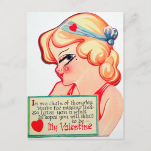 Retro Vintage Valentine Holiday mignon carte posta