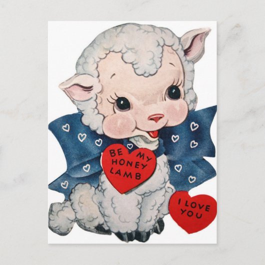 Retro Vintage Valentine Lampe de Noël Carte postal (Devant)