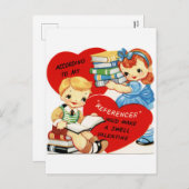 Retro Vintage Valentine réserver carte postale (Devant / Derrière)