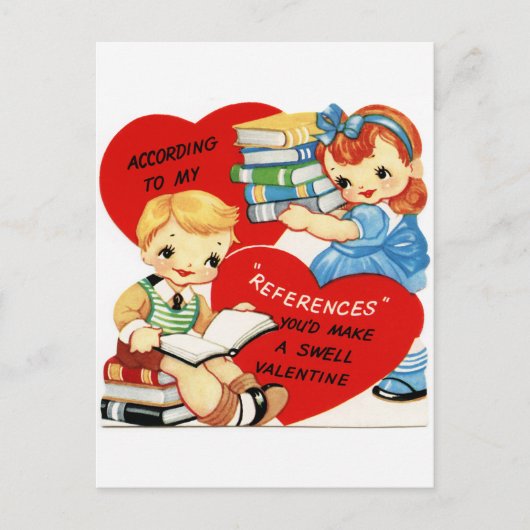 Retro Vintage Valentine réserver carte postale (Devant)