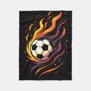 Retro Vintage Voetbal Voetbal Vlammen Sport Byll Fleece Deken