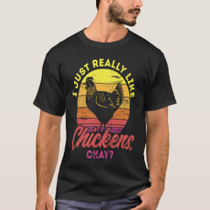 Retro Vintage Vogel Ik Hou Gewoon Van Kippen Ok T-shirt