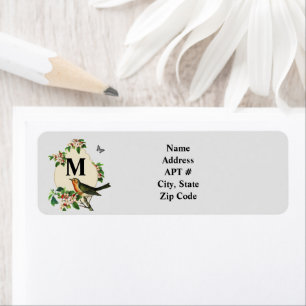 Retro Vintage Vogel Retouradres Label