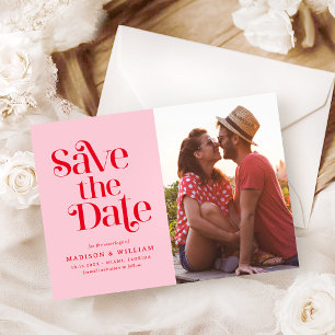 Retro Vintage Wedding Save the Date Foto Kaart