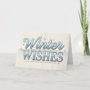 Retro Vintage Winter Wishes Kerstmis Feestdagen Kaart