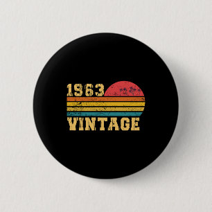 Retro Vintage Zonsondergang 1963 Verjaardag Ronde Button 5,7 Cm