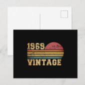 Retro Vintage Zonsondergang 1969 Verjaardag Briefkaart (Voorkant / Achterkant)