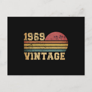 Retro Vintage Zonsondergang 1969 Verjaardag Briefkaart