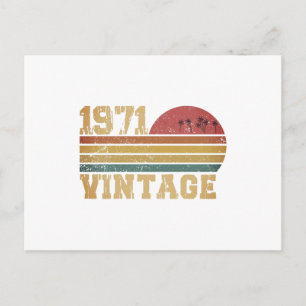 Retro Vintage Zonsondergang 1971 Verjaardag Briefkaart