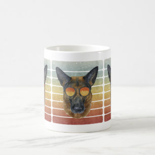 Retro Vintage Zonsondergang Duitse Herder Moeder V Koffiemok