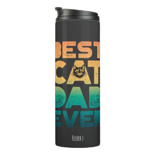 Retro Vintage Zonsondergang Vaderdag Beste Kattenv Thermosbeker
