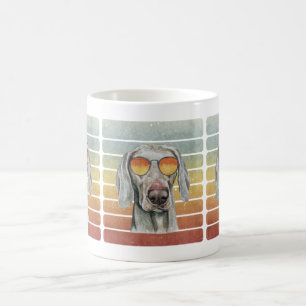 Retro Vintage Zonsondergang Weimaraner Moeder Vade Koffiemok
