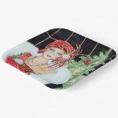 Retro vintonage dames met kerst papieren bordje (Gebogen)