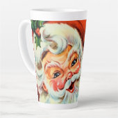 Retro vintonage Kerstman Latte Mok (Linkerhoek)