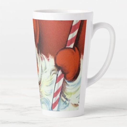 Retro vintonage Kerstman Latte Mok (Rechts)