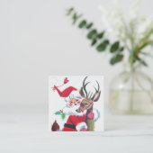 Retro vintonage Kerstman Vierkante Visitekaartje (Staand voorkant)